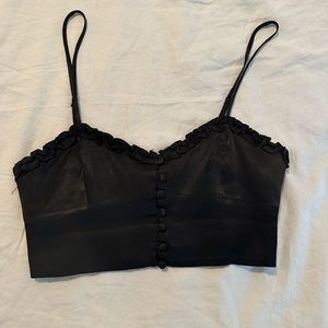Black silk crop top Zara